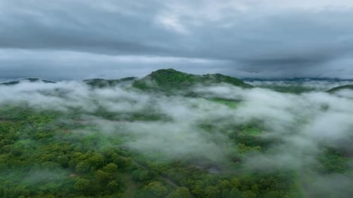 Beautiful aerial view of the valley landscape in the morning.