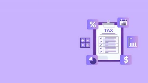 Tax Concept Animation with Copy Space for Tax Planning and Financial Management.