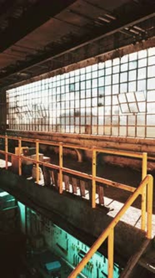 Vintage Auto Repair Workshop Interior at Dusk
