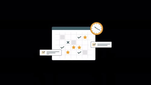 Animated Flat Calendar for Task Planning and Scheduling