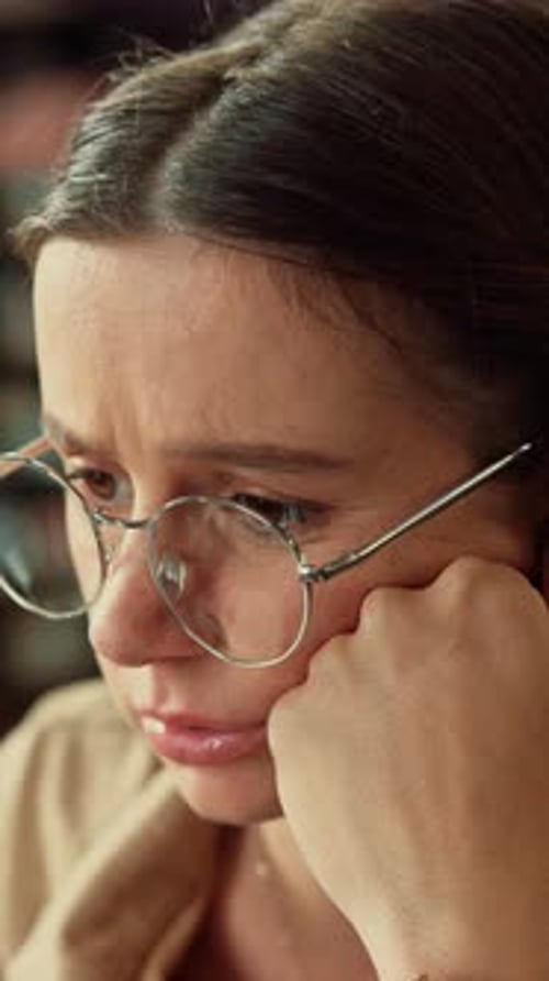 Student, girl or confused with study in library for difficult assignment
