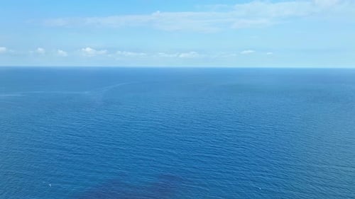 Flight over the stunning sea. 4K.