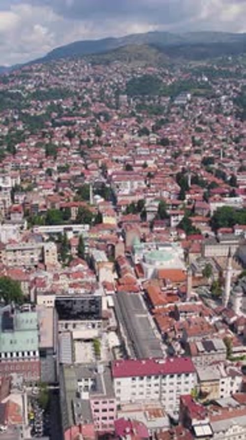Sarajevo cityscape showcasing urban sprawl and architectural heritage in Bosnia and Herzegovina.