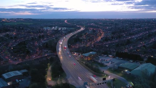 Timelapse of Vehicles on a Freeway During Rush Hour