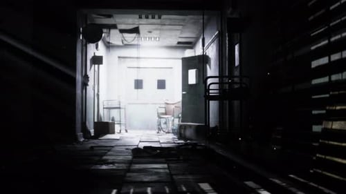 Set Up View of Dark Room Abandoned in the Psychiatric Hospital