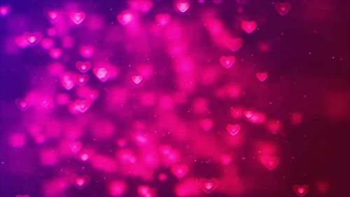 Blue And Red Glowing Hearts Animation Loop