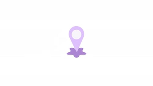 Flat Design Location Pin Icon Animated Reveal