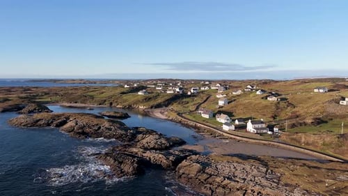 Aerial View of the Beautiful Coast at Rosbeg in County Donegal Ireland