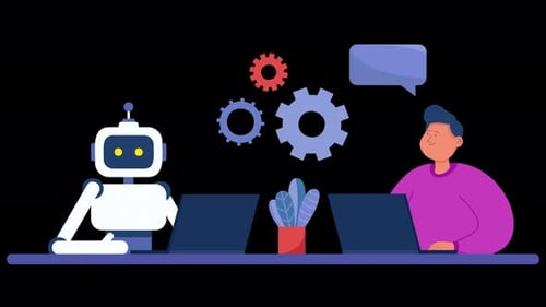 Chatbot With Human Face Alpha Channel 4K