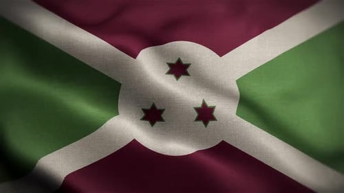 Realistic Waving Flag of Burundi