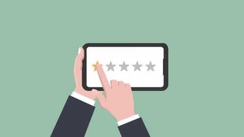 Animation Kundenbewertung auf dem Handy