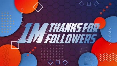 Dynamic Geometric 1 Million Followers Thank You Title