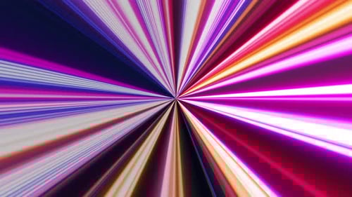 Colorful Neon Strip Light Animation On Black Background. High Speed Neon Light Moving Vj Loop