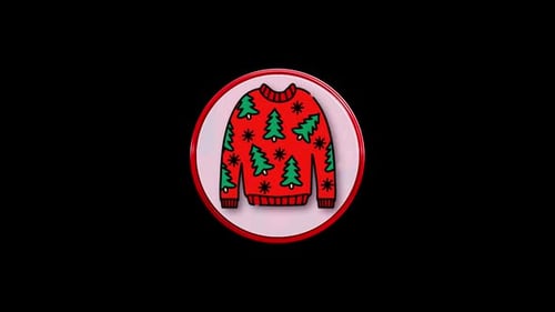 Animated 3D Christmas Sweater Icon Spinning Loop
