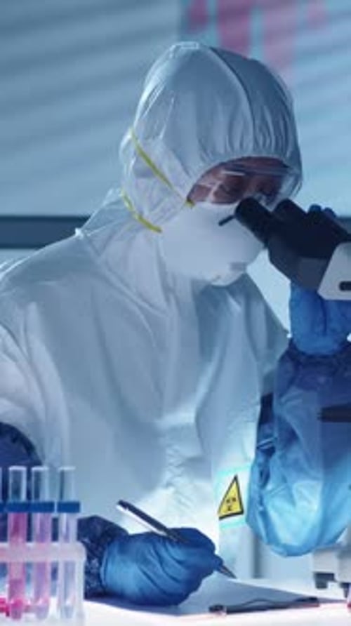 Scientist Analyzing Samples in a Modern Lab