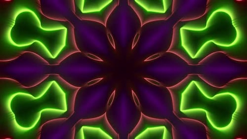 Abstract Neon Kaleidoscope Pattern Background Loop