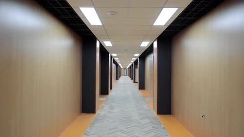 A Long Office Corridor Without People