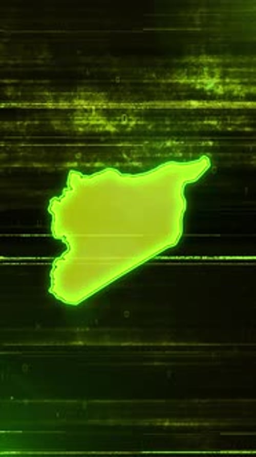 Digitale futuristische Pannenkarte Syriens — Vertikales Video