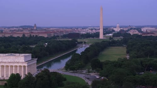 Washington, D.C. Circa-2017, Aerial View of the Lincoln Memorial, Washington Monument And