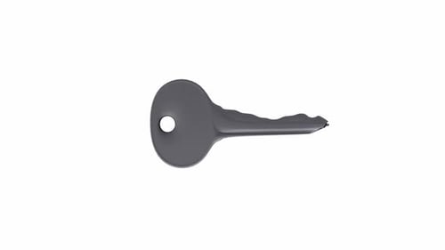 Isolated Black Key on White Background
