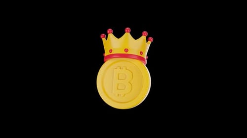 Animation 3D du roi Bitcoin | Alpha Channel