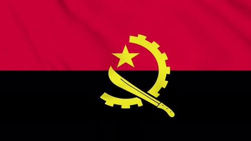 Animated Angola Flag Waving Loop