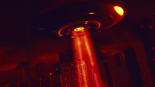 Ufo-Mutterschiff Roter Himmel 04