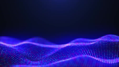 Abstract Digital Wave of Glowing Particles Background