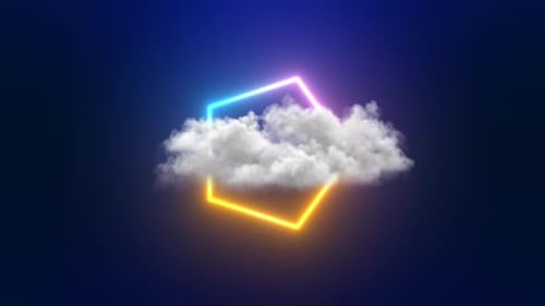 Die Wolke dreht sich um den Neon-Polystar