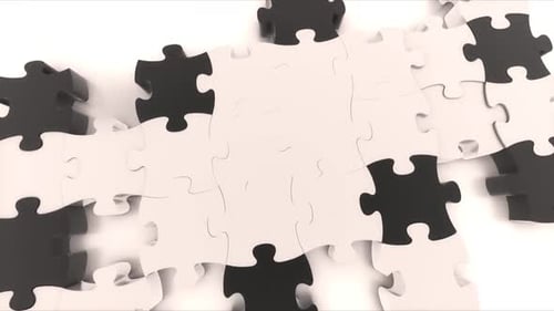 Black and White Puzzle Piece Corporate Reveal Transition