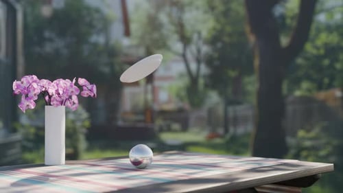 Dynamic Table Setting Animation with Falling Dinnerware and Cutlery