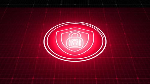 Cybersecurity lock icon animation
