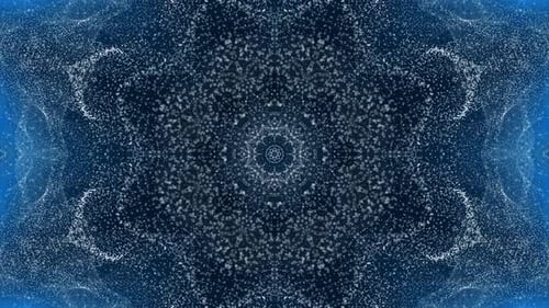 Dynamic Blue Particle Kaleidoscope Flow Background Loop