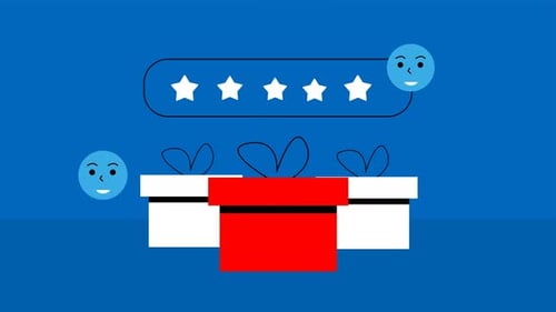 Animated Star Rating and Gift Box Customer Feedback