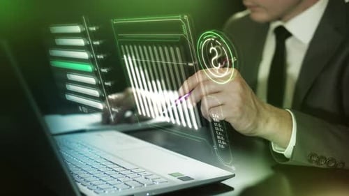 Interactive Holographic Business Interface with Data Visualization