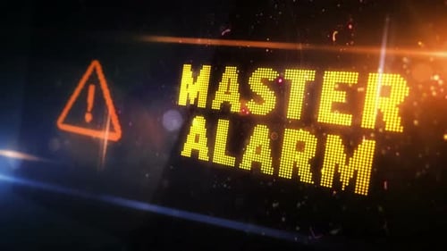 Futuristic Digital Master Alarm Warning Display