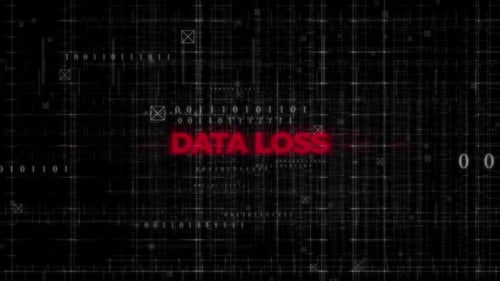 Data Loss Text Animation On Digital Background