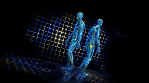 Neonlichtgitter Twin Walkers