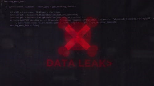 Digital Hacking Data Leak Glitch Warning Display
