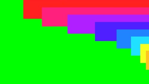 Multicolor shapes transition in right direction.