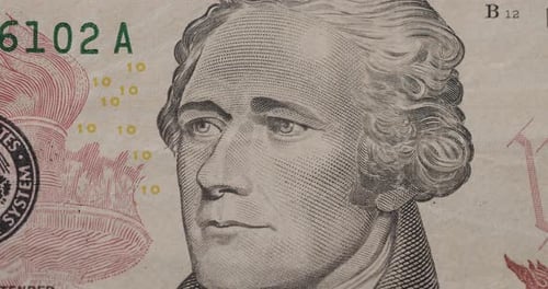 All US Dollar Bills and All Presidents Picture on Stop Motion