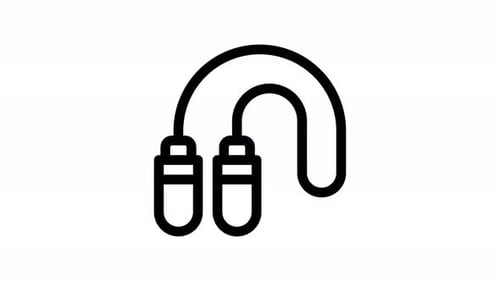 Animated Line Art Jump Rope Icon for Fitness Content