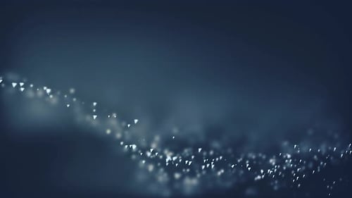 Abstract Flowing Particles Background with Glowing Triangles