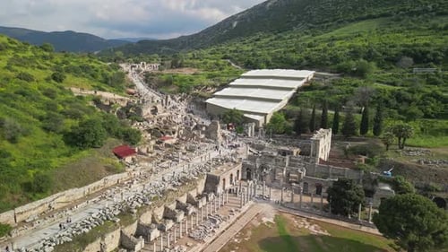 Aerial Route From Amphitheater to the Main Archaeological Zone