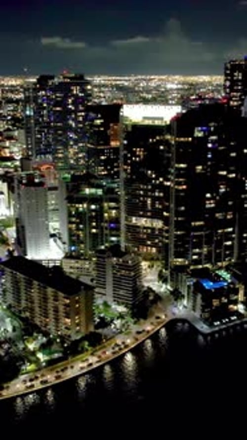 Scenic Nightscape at Miami Florida United States.