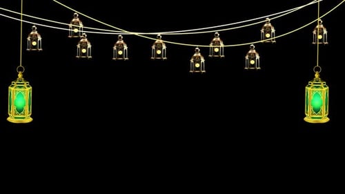 Islamic Lantern Crescent Isolated For Ramadan Kareem