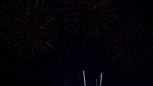 Amazing Display of Colorful Fireworks at Night