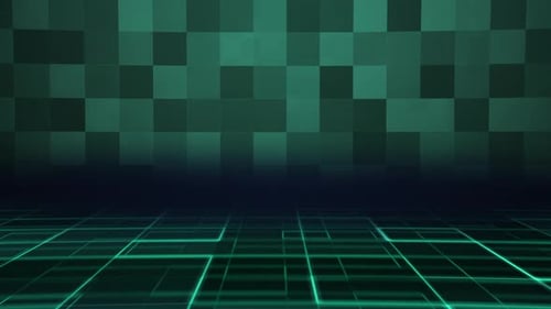 gree abstract background with a network grid and particles connected Sci-fi digital technology with