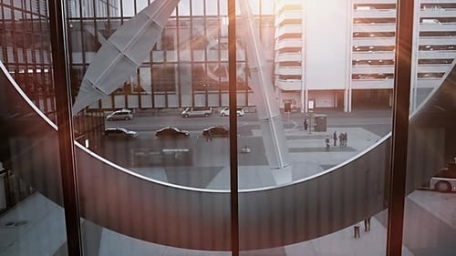 Futuristic City Architecture Office Building Exterior View