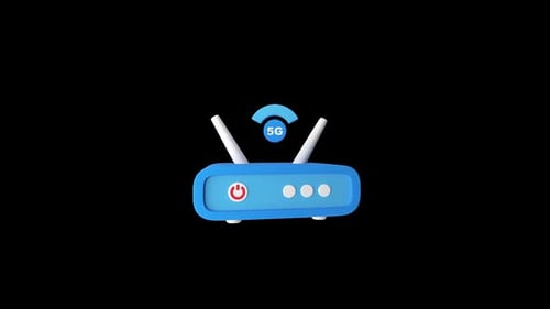 5G Router 3D Animation | Alpha Channel